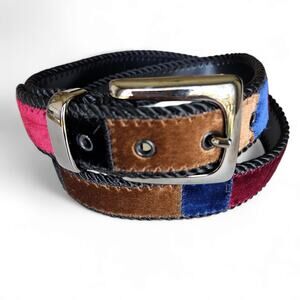 Elite Women's Vintage Tapestry Velvet Color Block Belt Size M